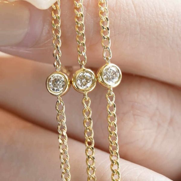Dropshipping Luxury Fashion Real Pure 18K Gold Diamond Charms Jewelry Women Ladies Bridal Engagement Wedding Anklet