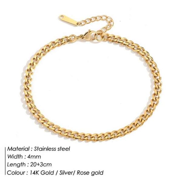 New Anklet Stainless Steel Gold Plated Anklet