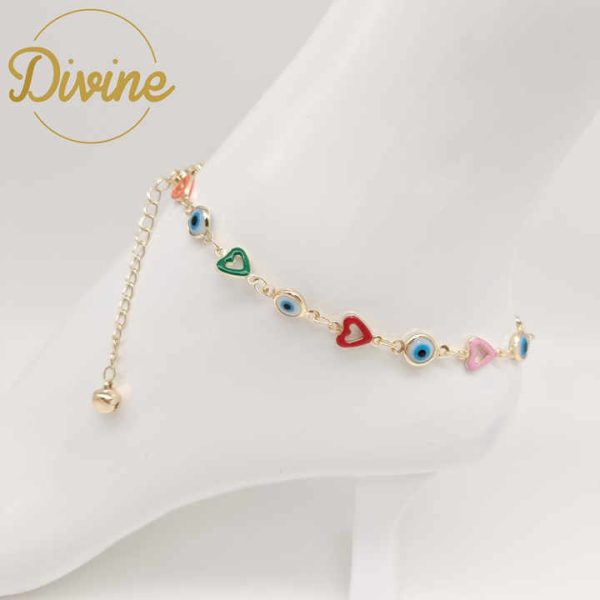 New Design Eye Anklet Wholesale Fashion 18k Gold Feet Chain Jewelry Fashion High Quality Brass butterfly Anklets for Women