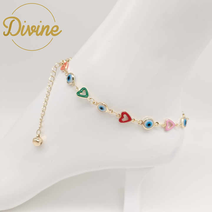 New Design Eye Anklet Wholesale Fashion 18k Gold Feet Chain Jewelry Fashion High Quality Brass butterfly Anklets for Women