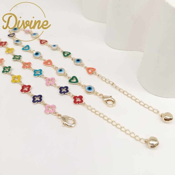 New Design Eye Anklet Wholesale Fashion 18k Gold Feet Chain Jewelry Fashion High Quality Brass butterfly Anklets for Women