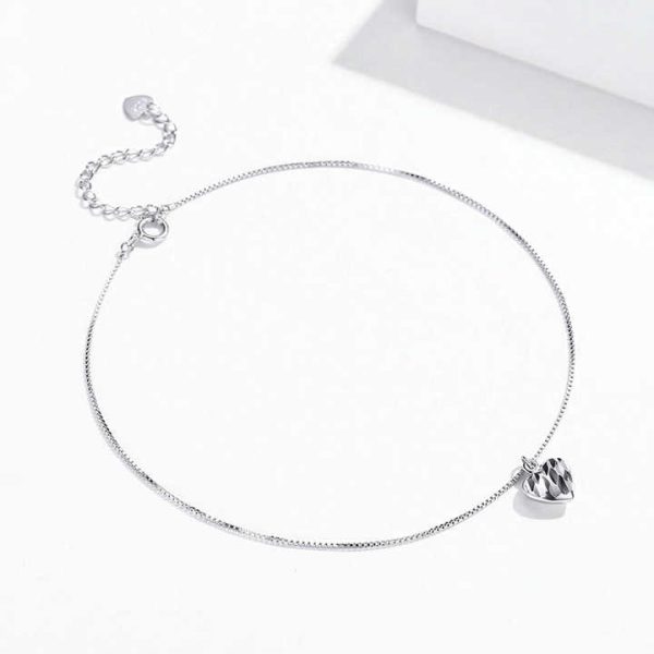 Fine Jewelry Women Gift OEM/ODM Custom 925 Sterling Silver Heart Pendant Charms Anklets