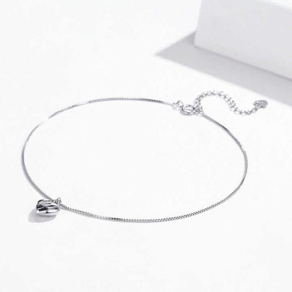 Fine Jewelry Women Gift OEM/ODM Custom 925 Sterling Silver Heart Pendant Charms Anklets