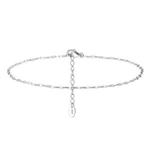 Factory Wholesale Fashion Jewelry S925 Sterling Silver 14k Gold Plated Anklet 30 Lip Chain 1.6mm Wide Adjustable Chain Anklet
