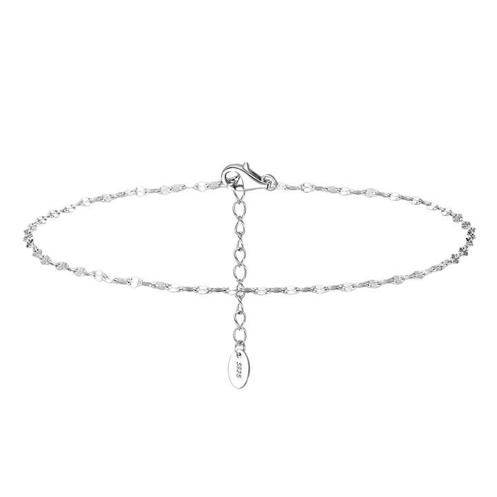 Factory Wholesale Fashion Jewelry S925 Sterling Silver 14k Gold Plated Anklet 30 Lip Chain 1.6mm Wide Adjustable Chain Anklet