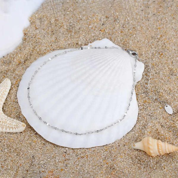 Factory Wholesale Fashion Jewelry S925 Sterling Silver 14k Gold Plated Anklet 30 Lip Chain 1.6mm Wide Adjustable Chain Anklet