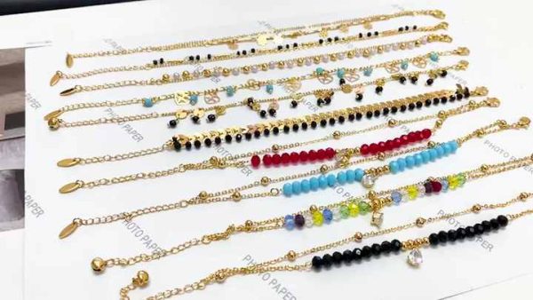 Trendy Gold Plated Brass Anklet with Crystal Rhinestones, Waterproof Unisex Foot Jewelry for Party Dating Prom