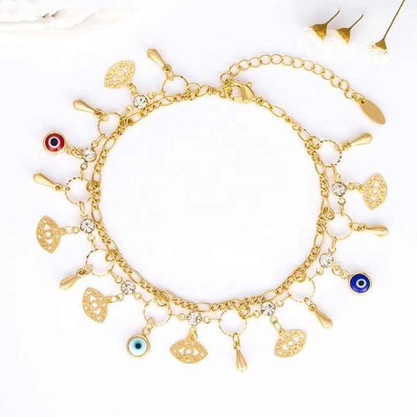 Wholesale Gold Filled 18k Gold Anklets Foot Jewelry Eye Waterproof Anklet