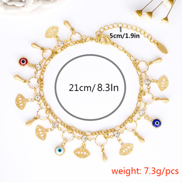 Wholesale Gold Filled 18k Gold Anklets Foot Jewelry Eye Waterproof Anklet