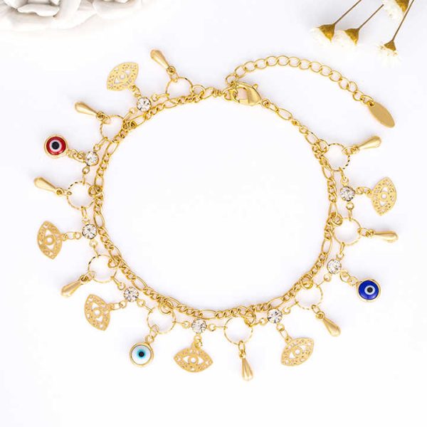 Wholesale Gold Filled 18k Gold Anklets Foot Jewelry Eye Waterproof Anklet