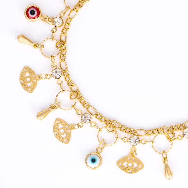 Wholesale Gold Filled 18k Gold Anklets Foot Jewelry Eye Waterproof Anklet