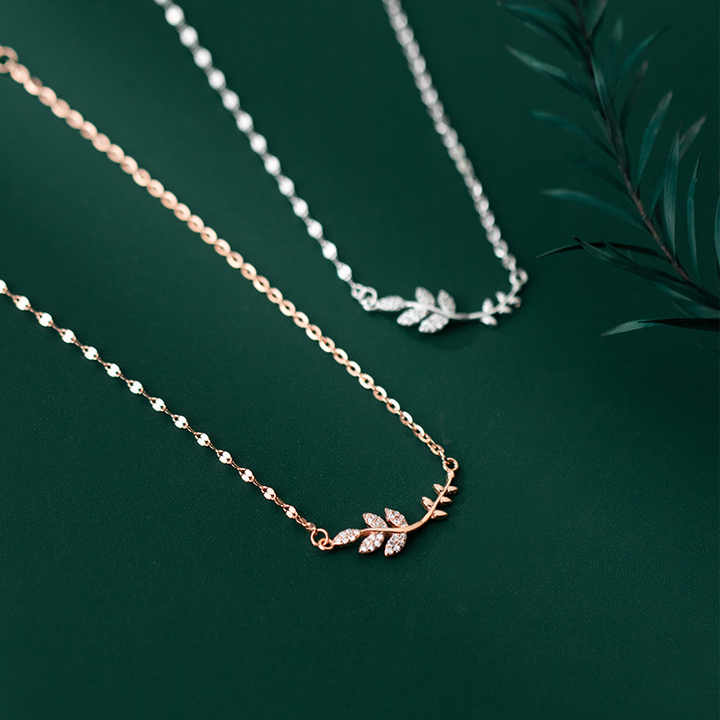 Cubic Zirconia Leaf Shape Rose Gold Plated 925 Sterling Silver Anklets Bracelets Summer Foot Fine Jewelry for Women