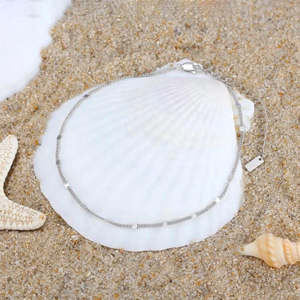 Fine Jewelry Sterling Silver 925 Anklets for Women Fashion Foot Chain Anklet Bracelet for Girls
