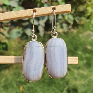 925 Sterling Silver Blue Lace Agate Earrings Wholesale Bulk Handmade Wedding Jewelry Agate Crystal Fine Wholesale Fine Jewelry