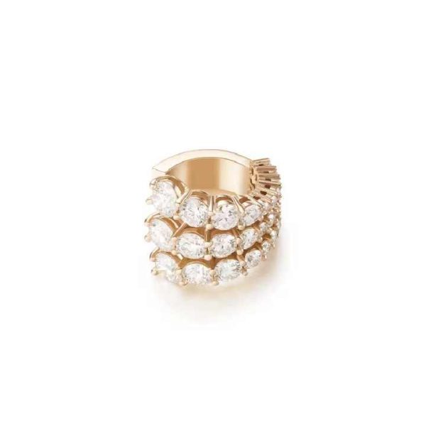 Stylish Brass Gold Plated Crystal Diamonds CZ Stone Cuff Earrings Clip on Non Piercing No Pierced Earring for Women
