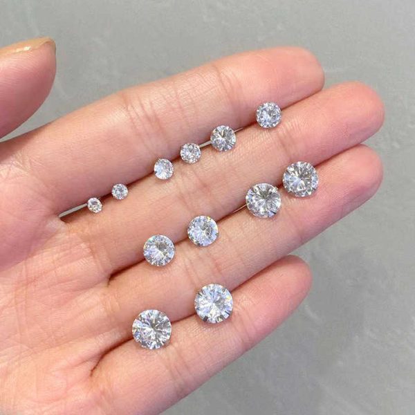 Exquisite 925 Silver White Diamond Crystal Ear Stud Earrings Cubic Zirconia Earbone Studs for Men and Women