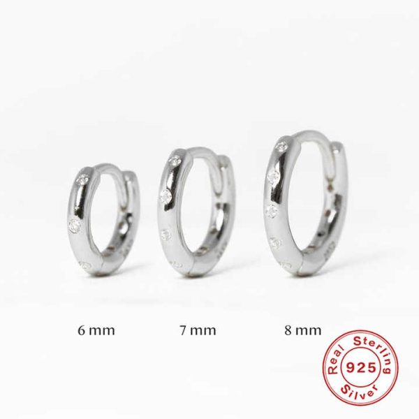 Crystal Pave 925 Sterling Silver Hoop Earring Fashion Jewelry Wholesale