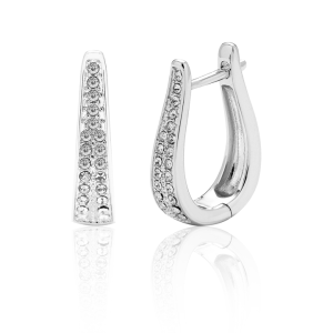 2024 Best Selling 18K Gold Plated 925 Silver Jewelry Accessory High Quality Crystal Diamond Hoop Earrings for Gift or Party