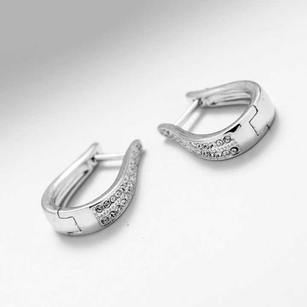 2024 Best Selling 18K Gold Plated 925 Silver Jewelry Accessory High Quality Crystal Diamond Hoop Earrings for Gift or Party