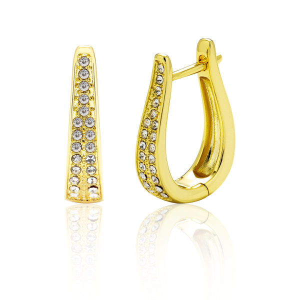 2024 Best Selling 18K Gold Plated 925 Silver Jewelry Accessory High Quality Crystal Diamond Hoop Earrings for Gift or Party