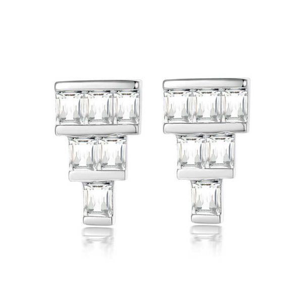 925 Sliver Cubic Zirconia Crystal Chandelier Earrings for Women Wedding Jewelry Fashion Jewelry Sterling Silver Earrings