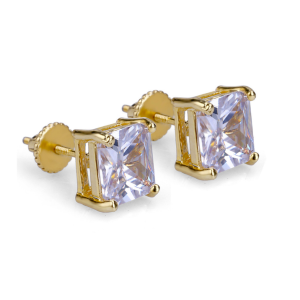 Silver Plated Earrings Jewelry Hip Hop Earrings for Men 18k Gold Plated Zircon Brass Inlay Craft Crystal Jewelry Stud Earrings