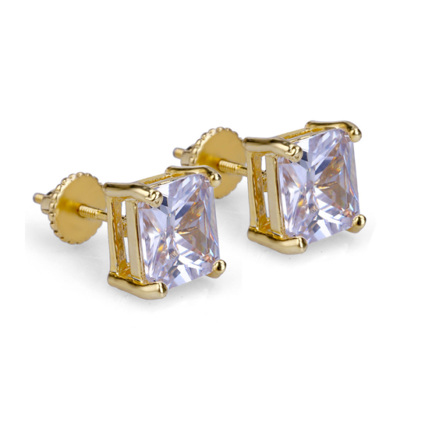 Silver Plated Earrings Jewelry Hip Hop Earrings for Men 18k Gold Plated Zircon Brass Inlay Craft Crystal Jewelry Stud Earrings