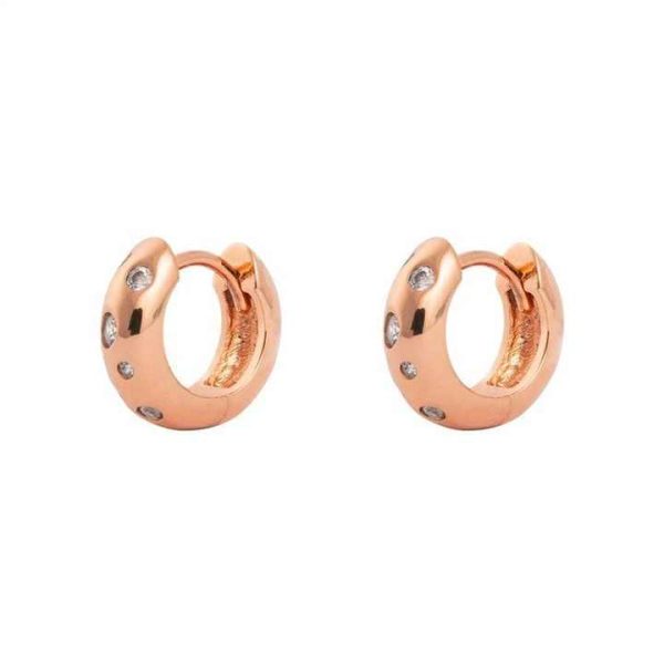 Gemnel Multi Crystal Gold Huggie 925 Silver Thick Hoops Hypoallergenic Earrings