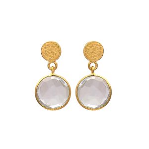 Crystal Quartz Gemstones Earrings Handmade Earrings Fashionable Earrings