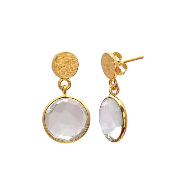 Crystal Quartz Gemstones Earrings Handmade Earrings Fashionable Earrings