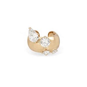 Elegant Chunky Dome 925 Sterling Silver Cuff Earrings with Cubic Zirconia Crystals for Men and Women