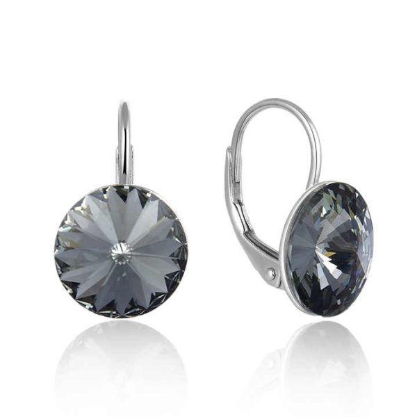 Luxury 925 Sterling Silver Crystal Dangle Earrings Elegant Jewelry Accessory