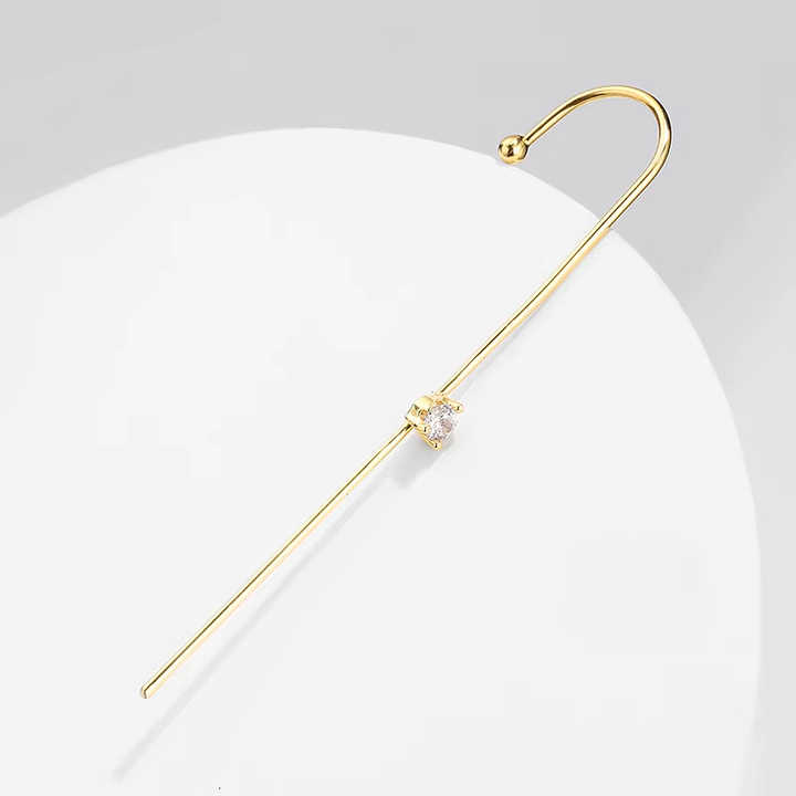 RAKOL EP2593 Fashion Zircon Crystal Wrap Crawler Gold Plated Hook Stud Earrings for Women