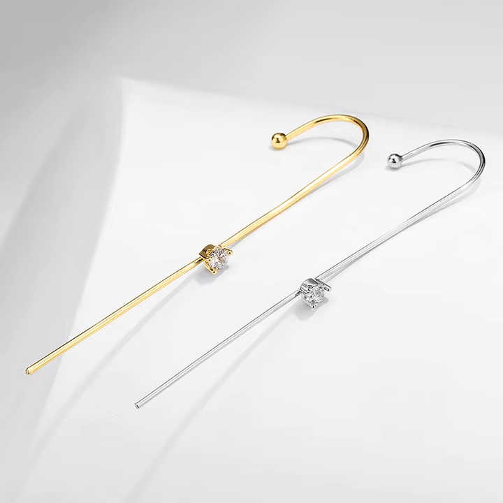 RAKOL EP2593 Fashion Zircon Crystal Wrap Crawler Gold Plated Hook Stud Earrings for Women