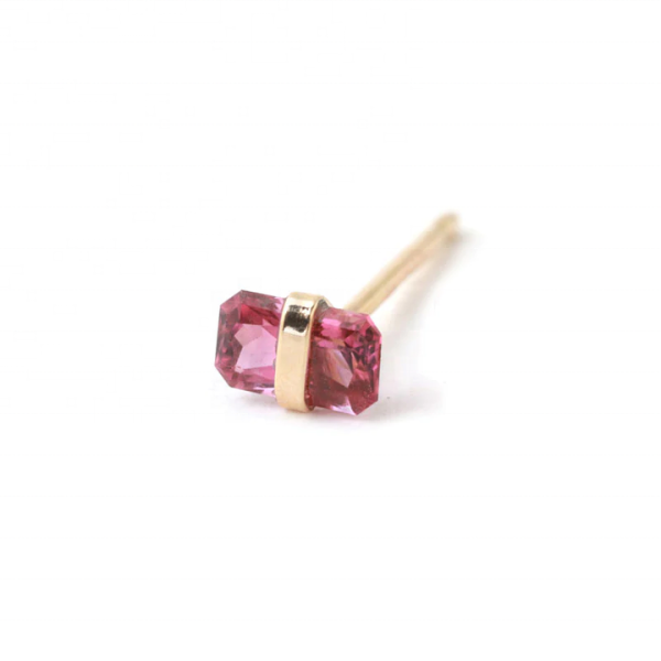 LOZRUNVE 925 Sterling Silver Delicate Bezel Wrapped Colored Baguette Crystal Stud Earring Set