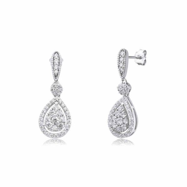 Keiyue Trendy High Quality Luxury Dangle Drop Earrings CZ Stud Earrings Women Big Crystal Earrings