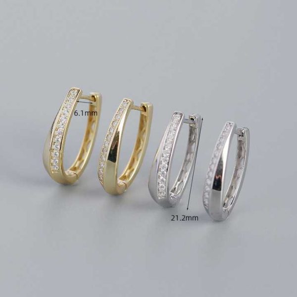 European and American Style Fashion Earrings CZ Crystal Earrings 925 Silver Hoop Earrings Gold Plated Jewelry