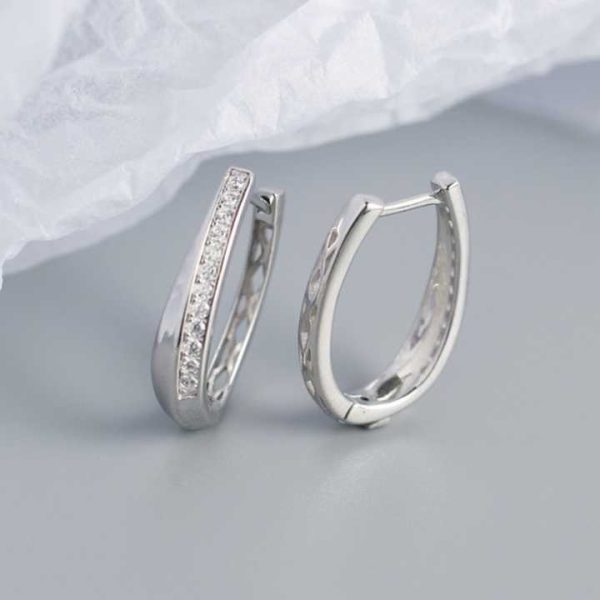 European and American Style Fashion Earrings CZ Crystal Earrings 925 Silver Hoop Earrings Gold Plated Jewelry