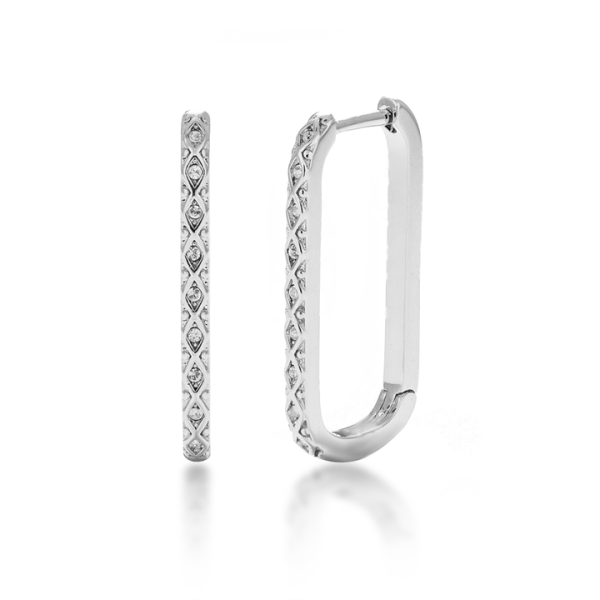 Fashion Trendy 18K Gold Plated Jewelry 925 Sterling Silver Round Shaped Crystal Diamond Unique Hoop Earrings for Women