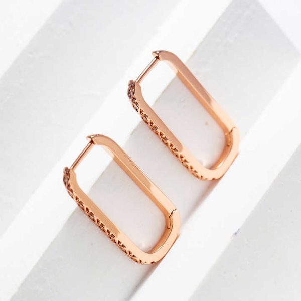 Fashion Trendy 18K Gold Plated Jewelry 925 Sterling Silver Round Shaped Crystal Diamond Unique Hoop Earrings for Women