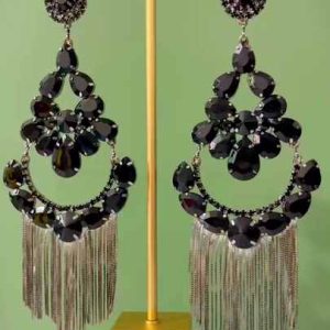 Vintage Crystal Rhinestone Drop Earrings for Women - Gold Silver Plated Alloy Wedding Party Dangle Jewelry