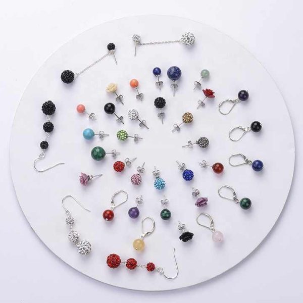 Cliobeads 925 Sterling Silver Jewelry 8mm Carnelian Malachite Amethyst Crystal Round Ball Natural Stone Stud Earrings