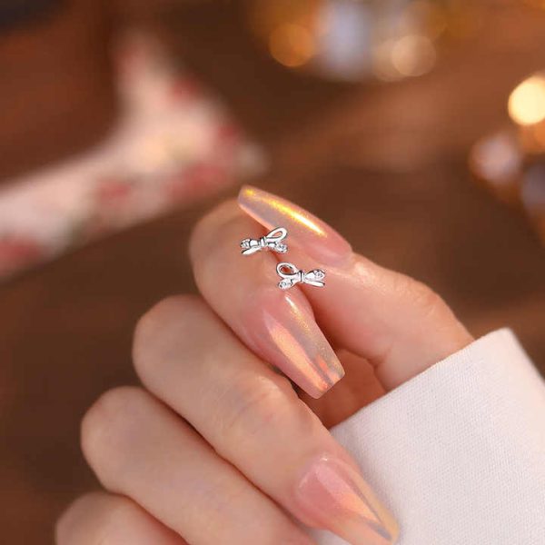 High Quality S999 Sterling Silver Zirconia Crystal Bowknot Stud Earrings for Women Jewelry Accessories YB-XY-109