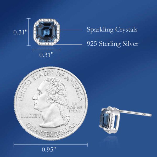 YE1883 Luxury Jewelry Women Earring 925 Sterling Silver With Square-Shaped Crystal Earring Rhoduim Plated Stud Earring