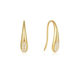 Trendy 925 Sterling Silver Zircon Stud Earrings for Women Geometric Honeybee Design Crystal Accents