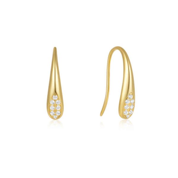 Fashion Jewelry 925 Sterling Silver Zircon CZ Crystal Droplet Earrings for Women