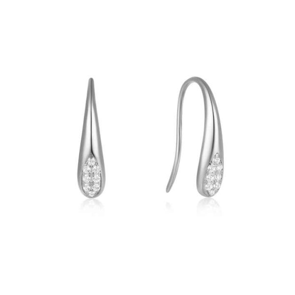 Fashion Jewelry 925 Sterling Silver Zircon CZ Crystal Droplet Earrings for Women