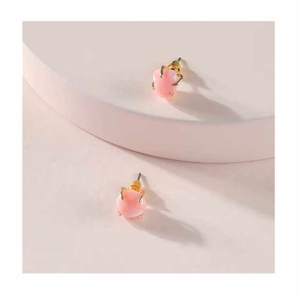 Raw Crystal Stud Earrings Engagement Jewelry Rose Quartz Amethyst Gemstone Earrings