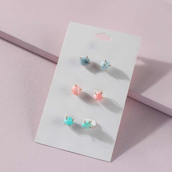 Raw Crystal Stud Earrings Engagement Jewelry Rose Quartz Amethyst Gemstone Earrings