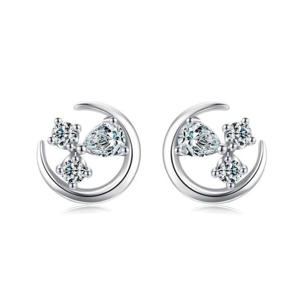Crystal Zirconia Stud Accesorios De Mujer Sterling Silver 925 Jewellery Earrings Silver
